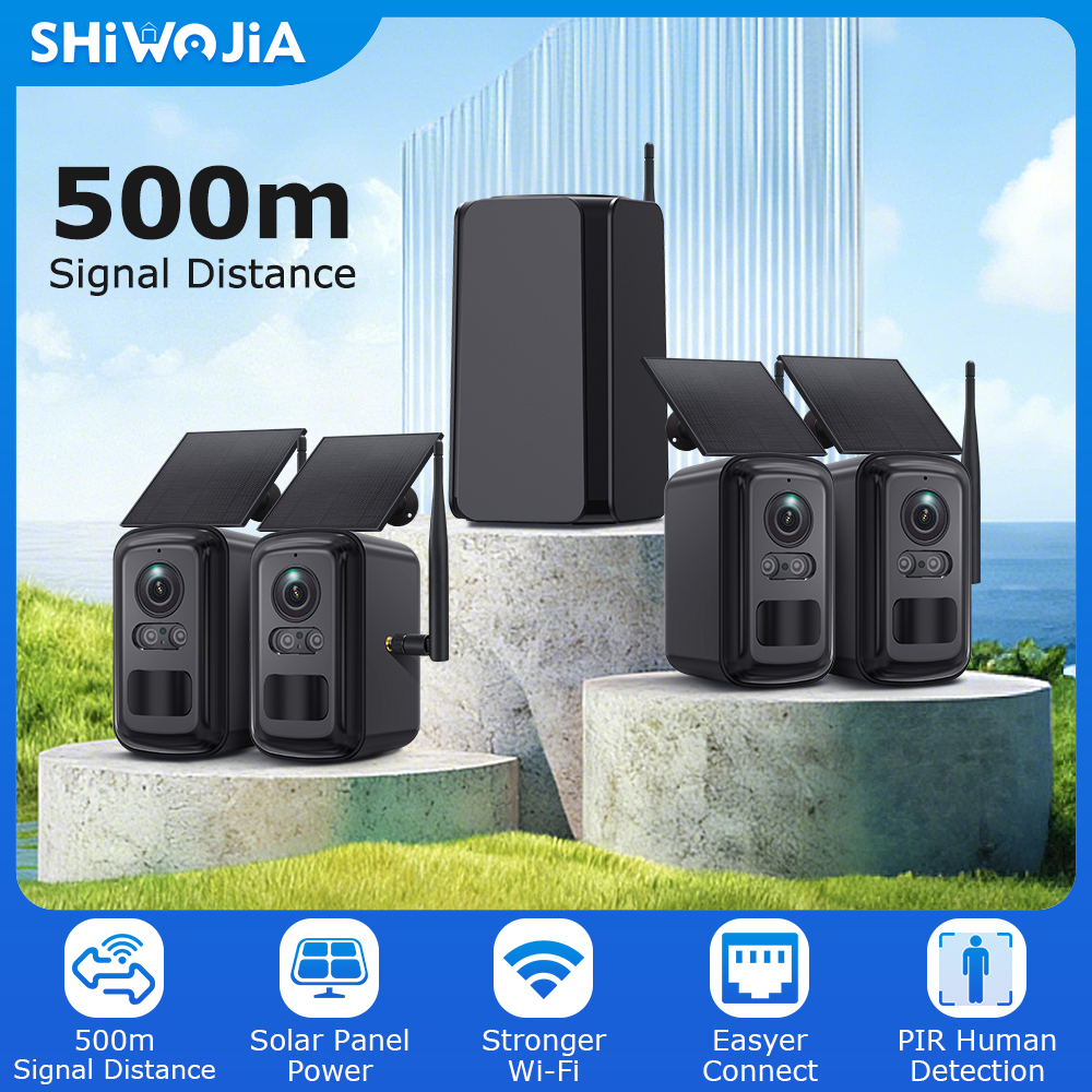 Home Security No Monthly Fee - SHIWOJIA 3MP Wireless Solar Camera Outdoor
