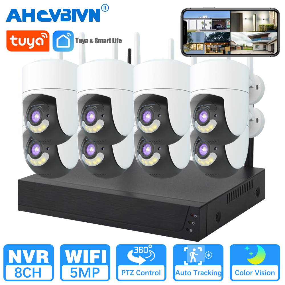 Home Security Monitoring System - 8CH Wireless NVR Tuya SmartLife 5MP