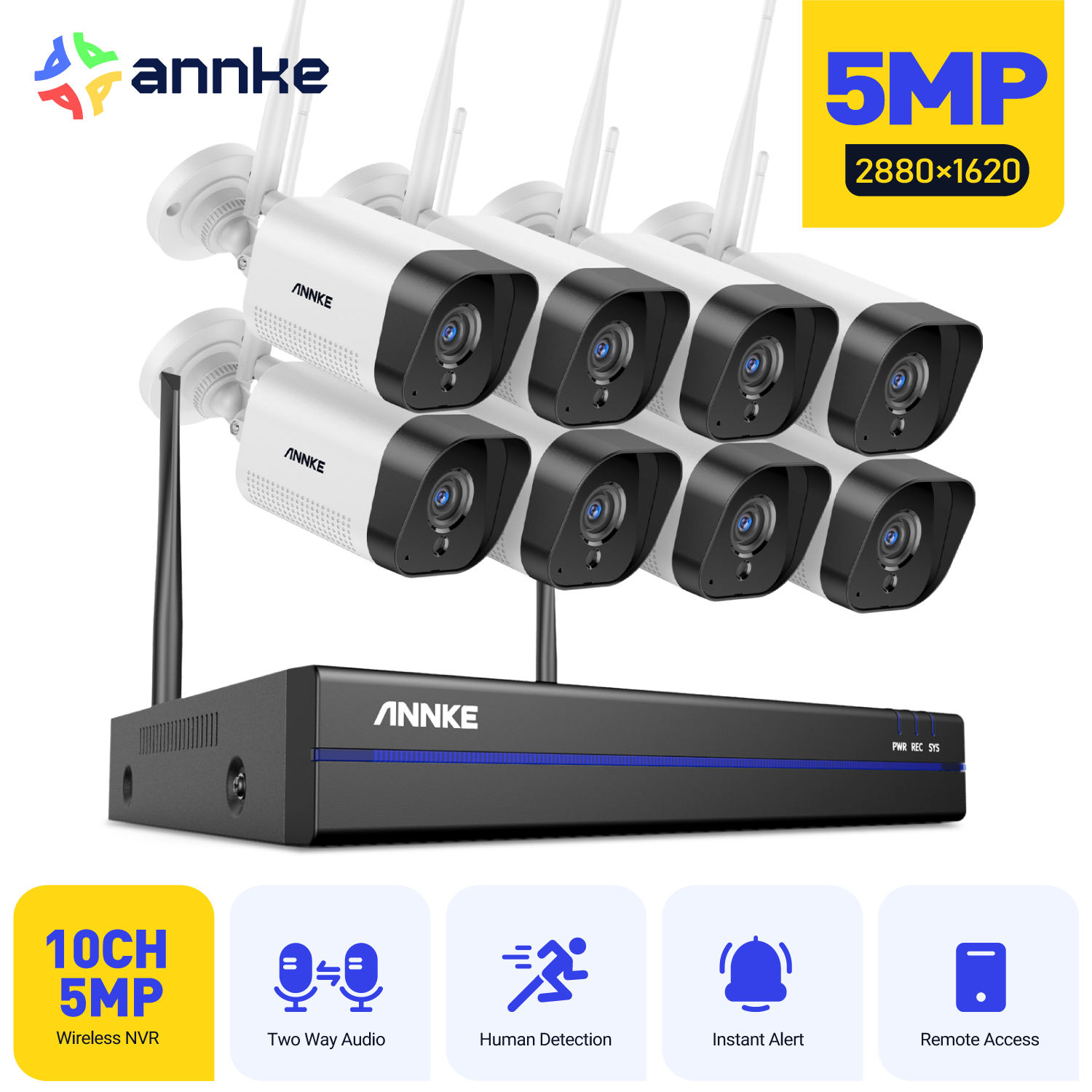 Home Security Monitoring System - ANNKE 5MP WiFi CCTV System 16CH