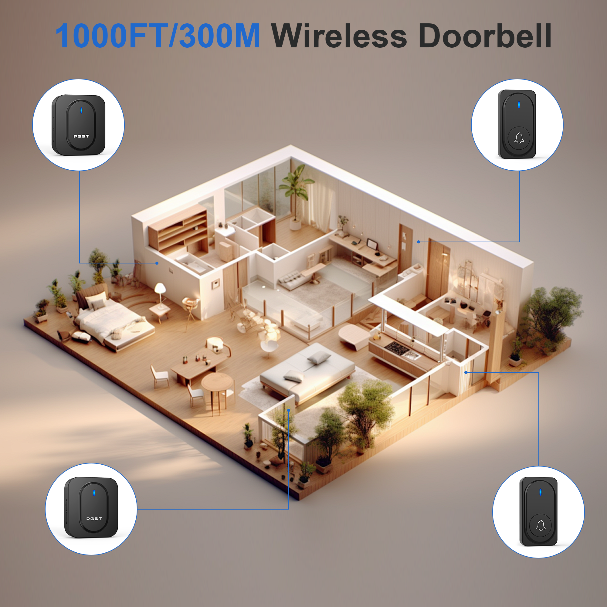PGST Wireless Doorbell 36 Chim – Home Security Bell Bewertung und Preis