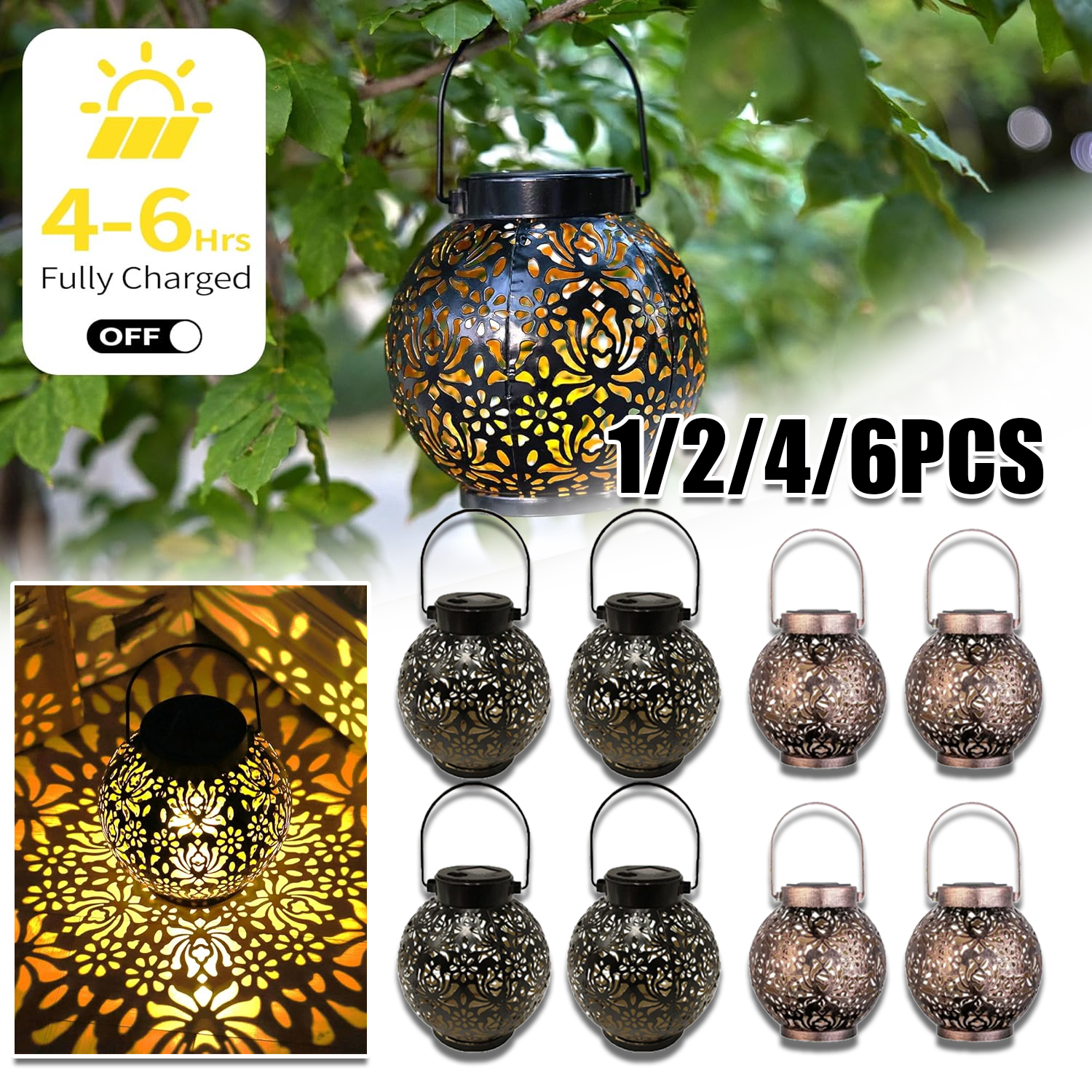 1-6PCS Moroccan Solar Lanterns – Home Security Yard Sign Bewertung und Preis