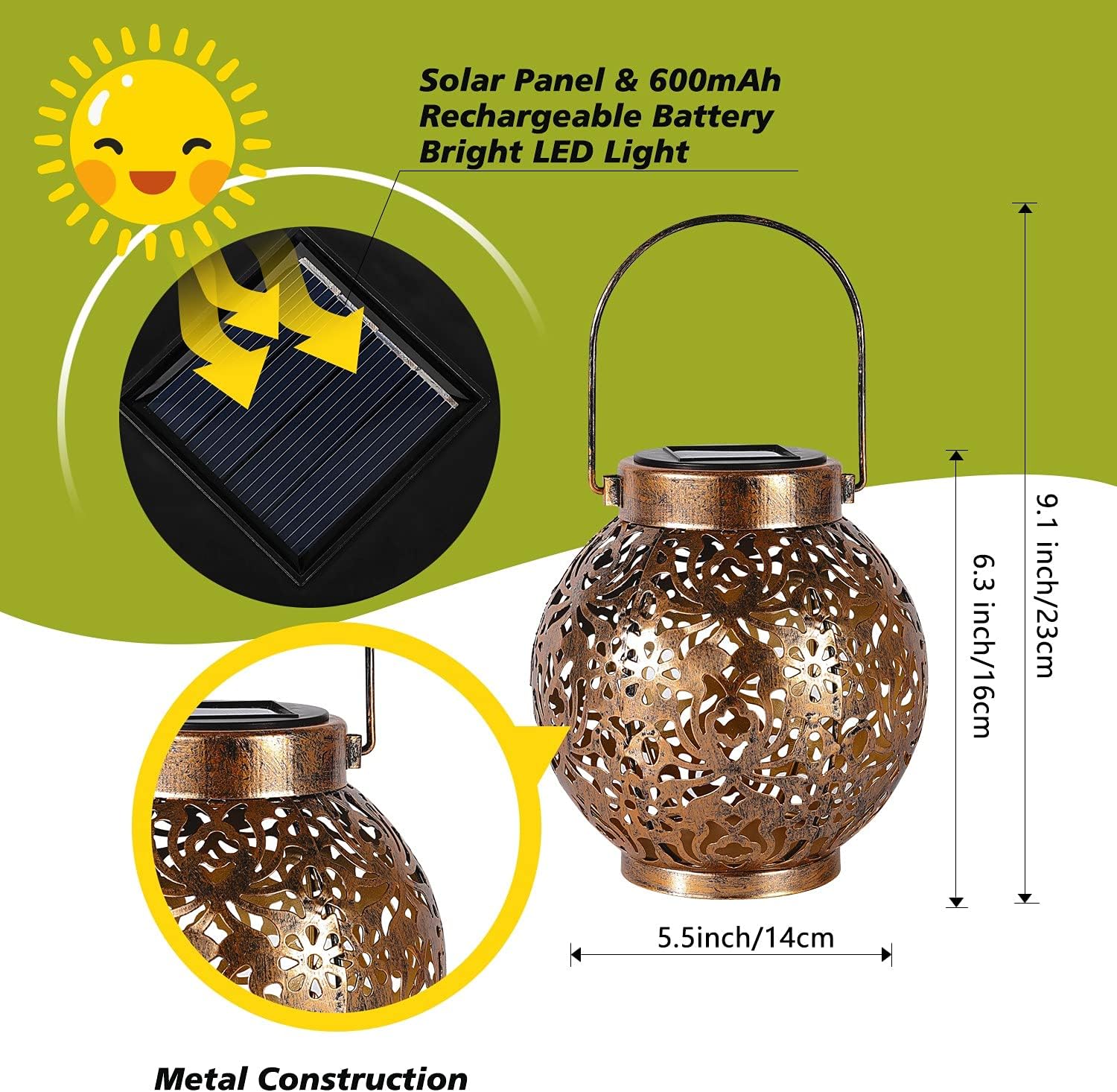 1-6PCS Moroccan Solar Lanterns – Home Security Yard Sign Bewertung und Preis