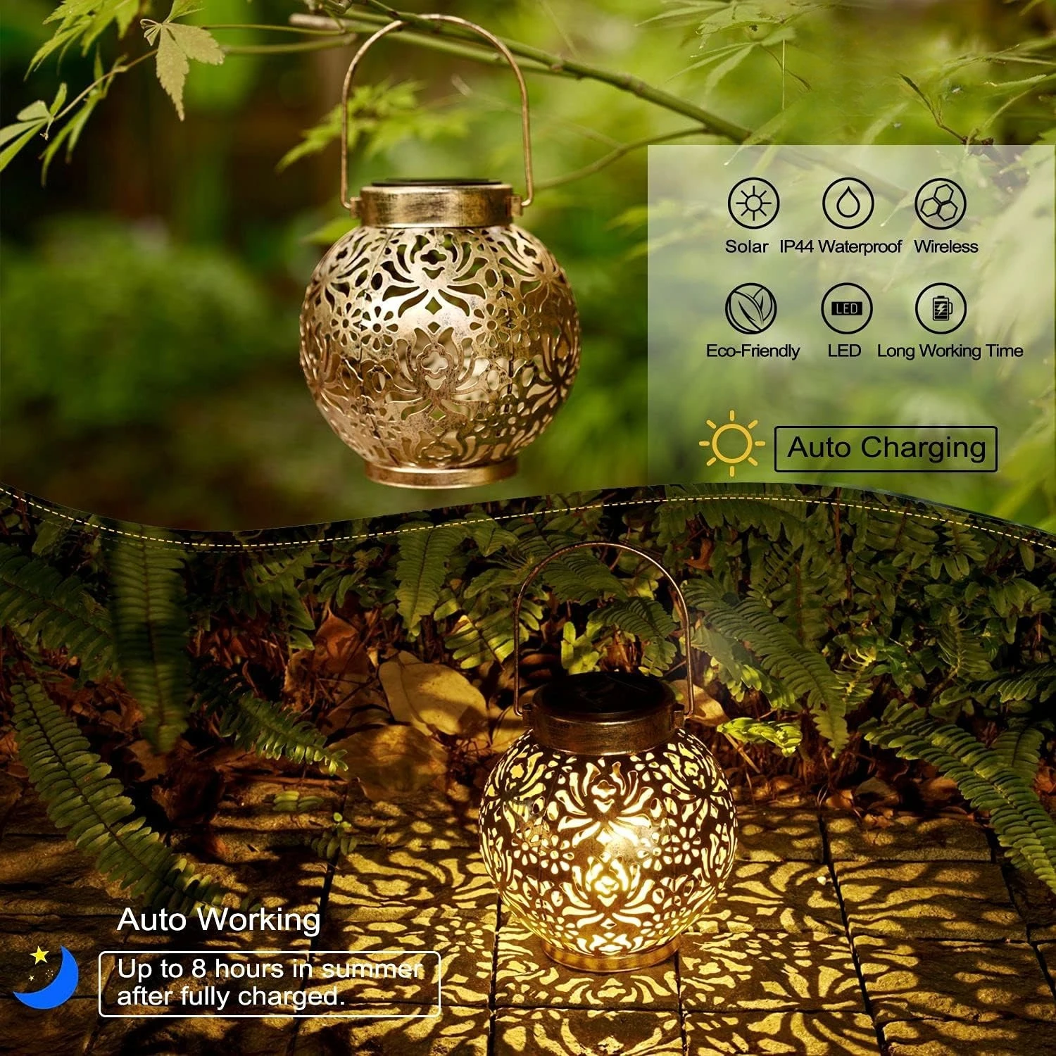 1-6PCS Moroccan Solar Lanterns – Home Security Yard Sign Bewertung und Preis