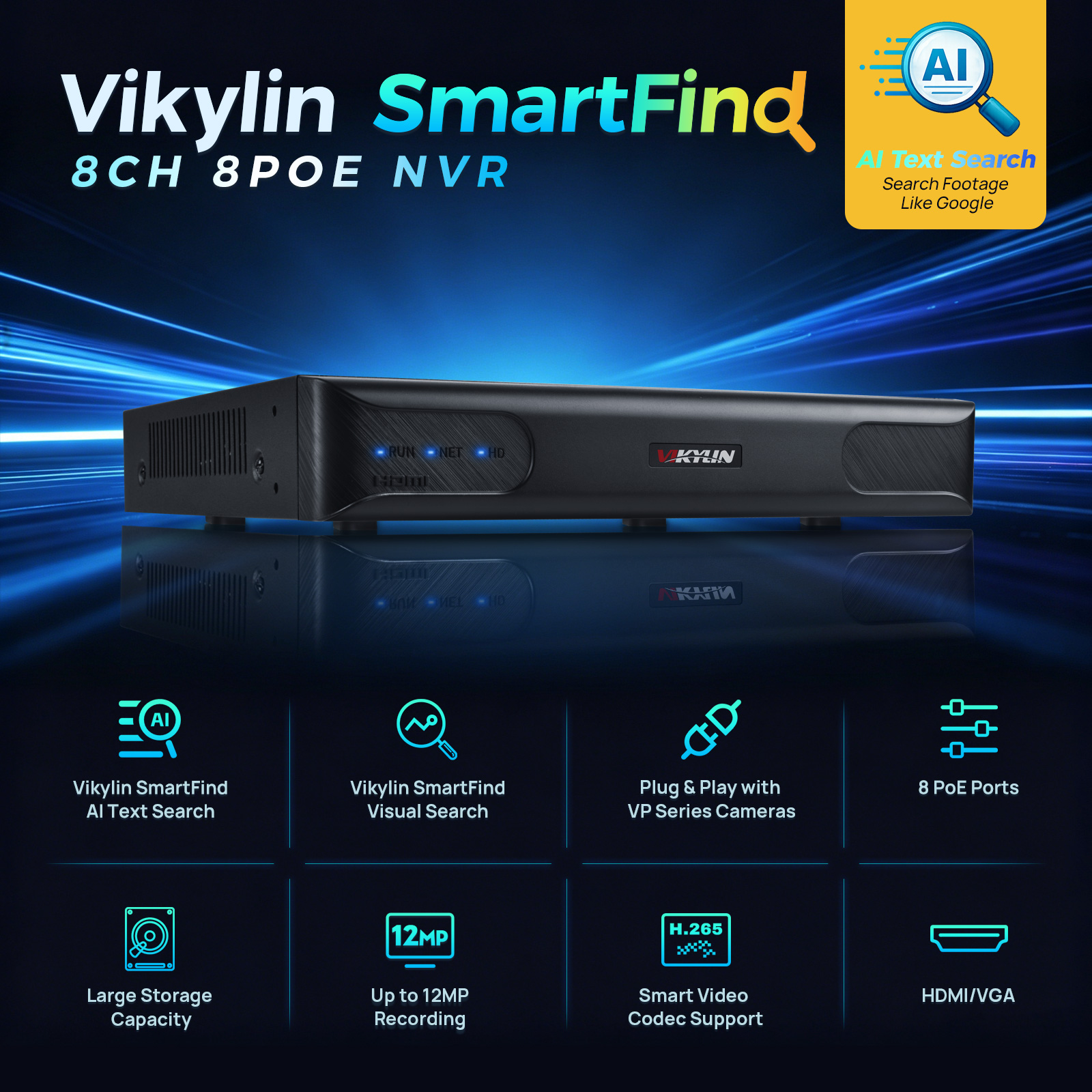 Vikylin 4K NVR UP to 12MP 8CH  – Home Security Monitoring System Bewertung und Preis
