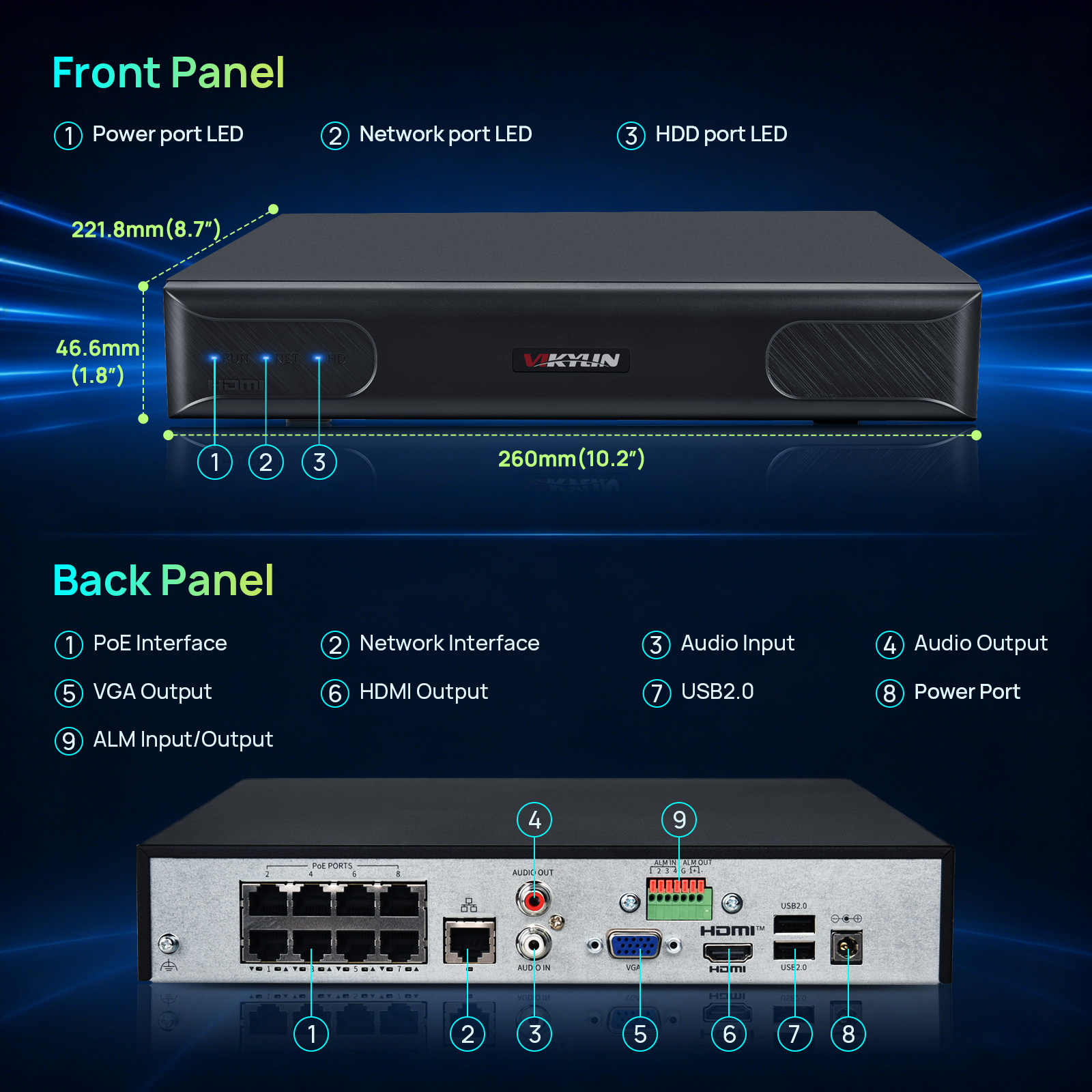 Vikylin 4K NVR UP to 12MP 8CH  – Home Security Monitoring System Bewertung und Preis
