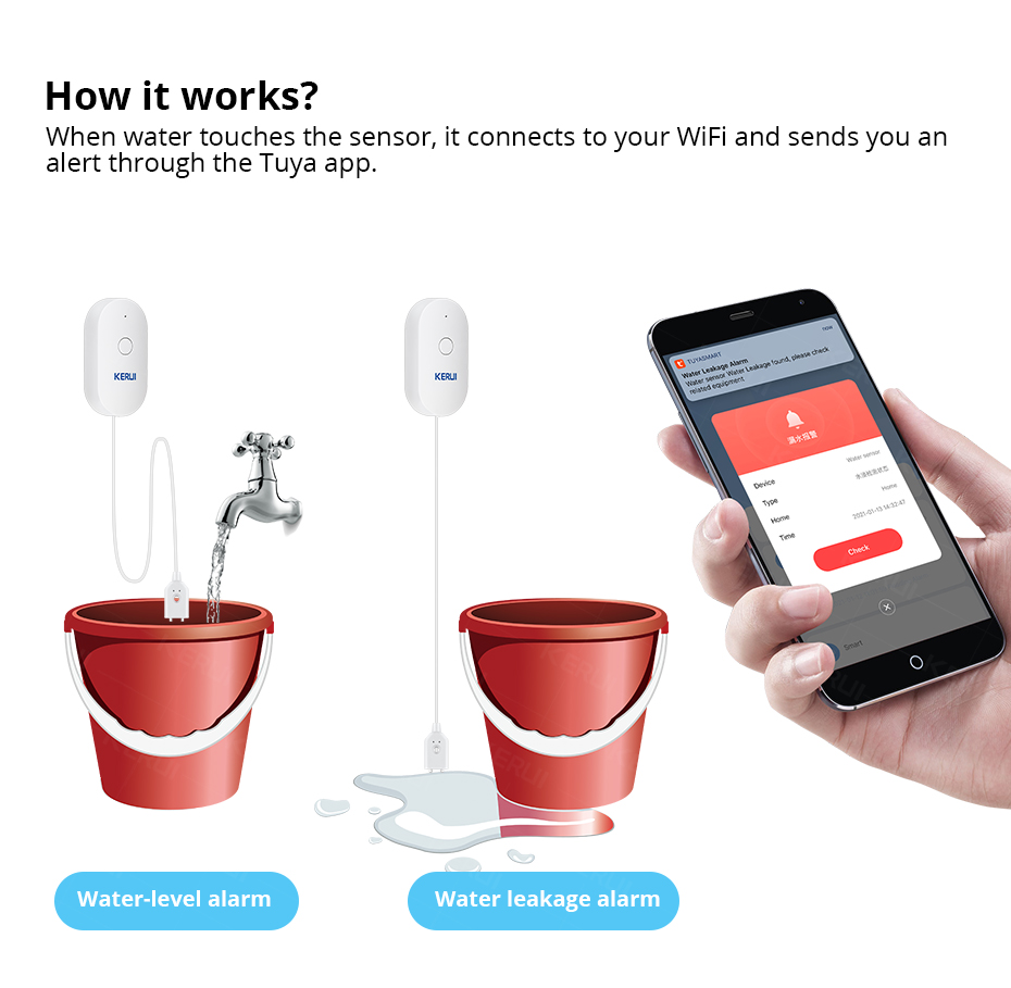 KERUI Smart  WiFi Water Sensor – Home Security Monitoring Bewertung und Preis