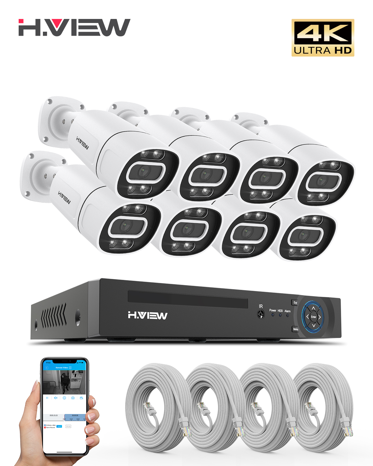 H.View 4K 5Mp 8Mp poe Cctv Sec – Home Security Monitoring System Bewertung und Preis