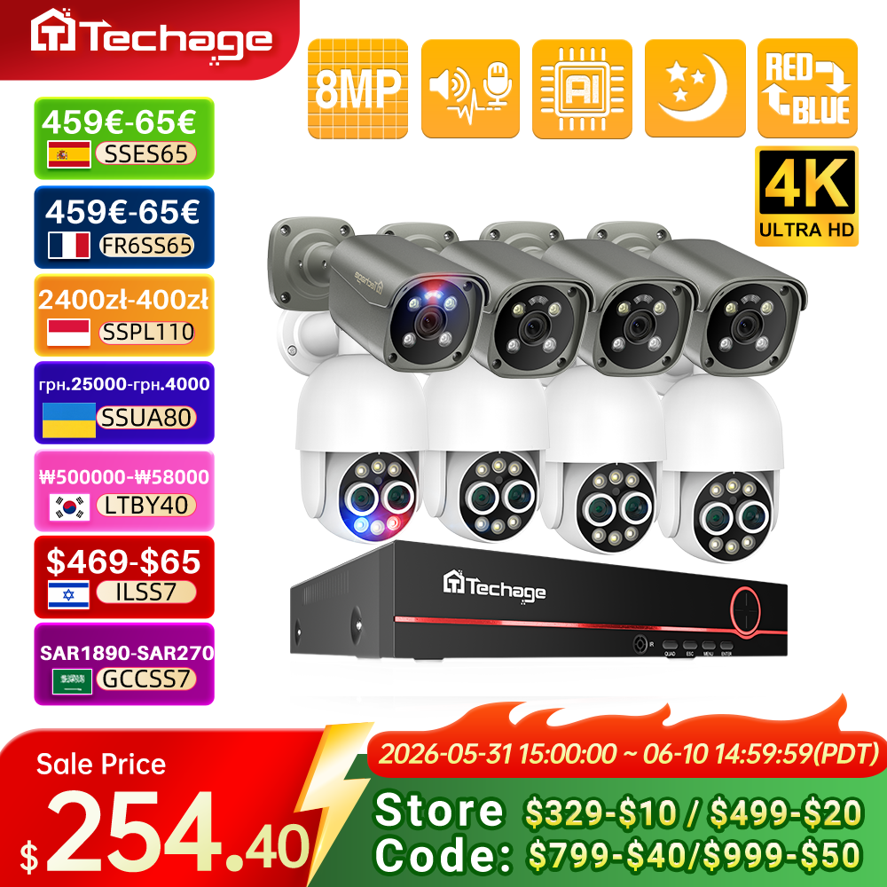 Techage HD 8CH 4K 8MP Surveill – Home Security Monitoring System Bewertung und Preis